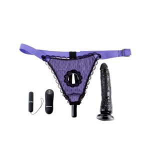 Arnés con Dildo con Vibración y Control Remoto Púrpura