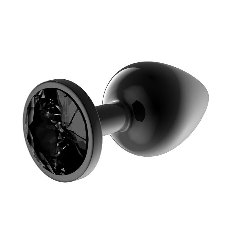 Blackgem Plug Anal Metálico con Joya Negro Talla L - Imagen 3