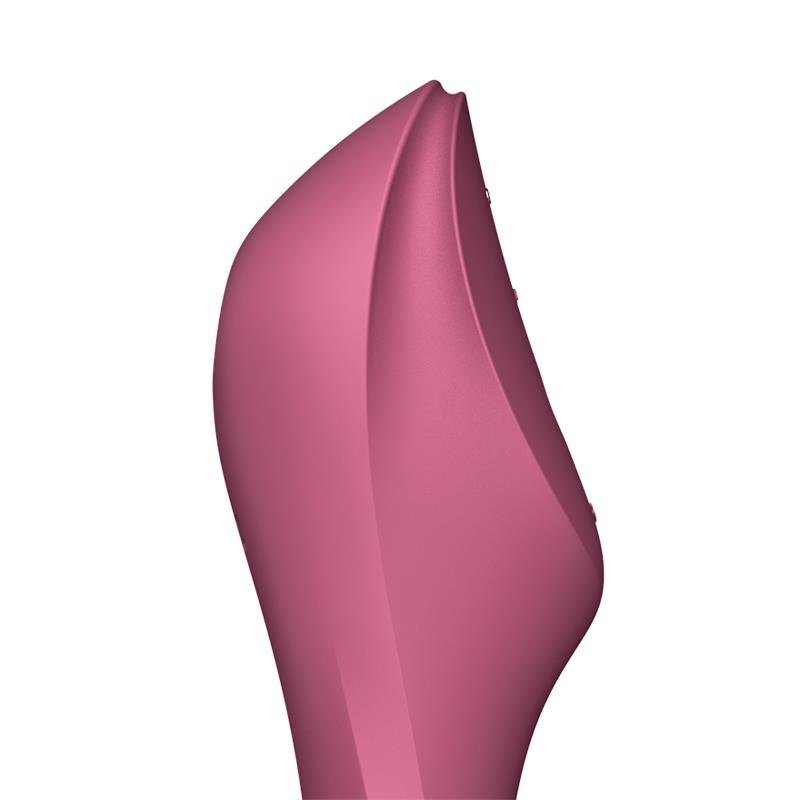 Curvy Trinity 3 Vibrador y Succionador Triple Estimulación USB Rojo - Imagen 2