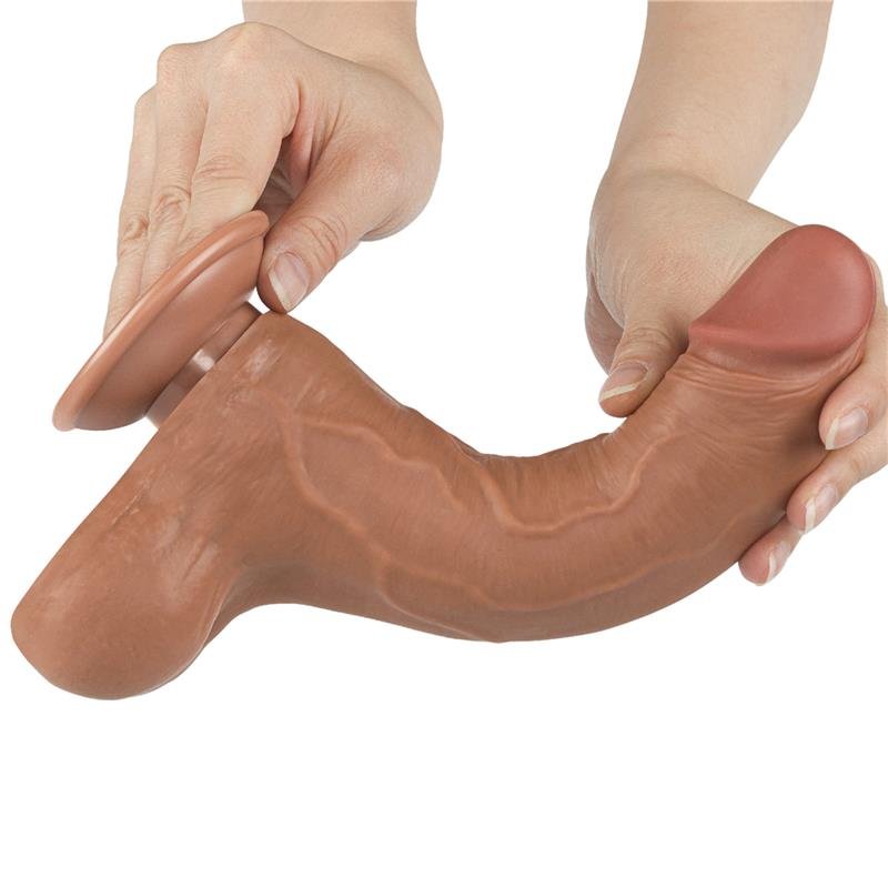 Dildo con Piel Retractil 8.5 Bronceado - Imagen 2