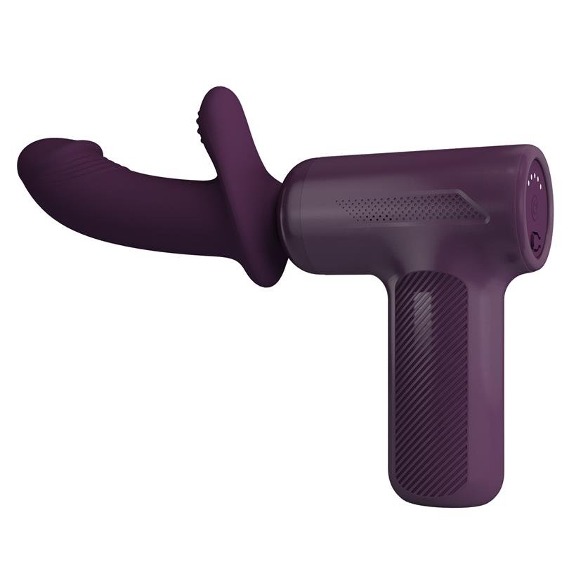 Dj Scholar Pistola de Masaje con Dildo Funcion Empuje Púrpura - Imagen 3