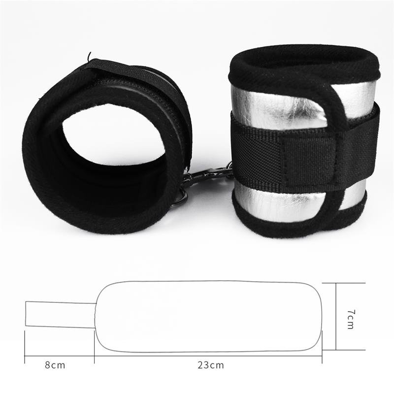Esposas Velcro Negro y Plateado - Imagen 2