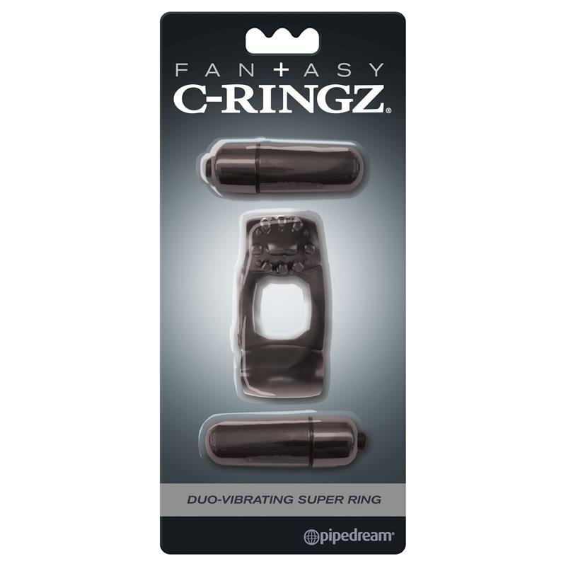 Fantasy C-Ringz Super Anillo Duo Vibrador Negro - Imagen 3