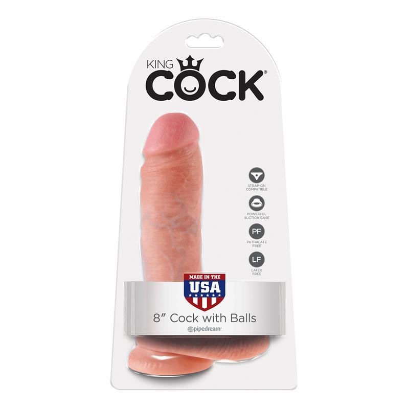 King Cock Pene con Testículos de 8 - Color Natural - Imagen 2