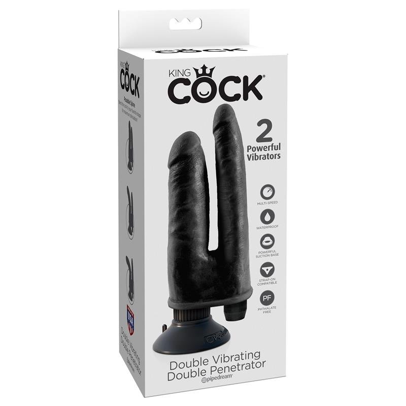 King Cock Vibrador Doble 8 - Color Negro - Imagen 2