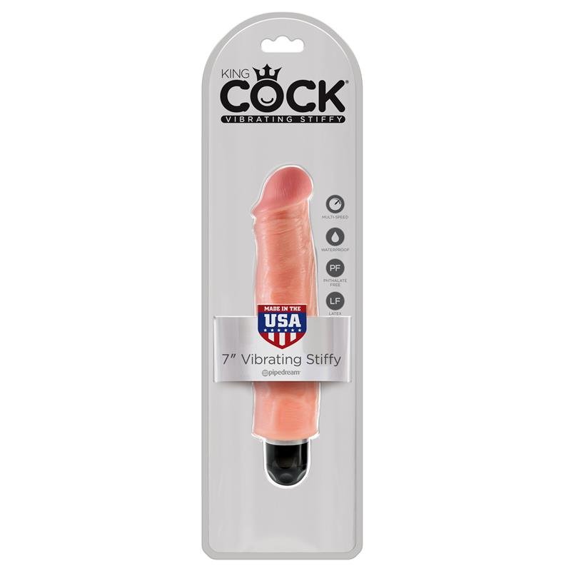 King Cock Vibrador Stiffy de 7 - Color Natural - Imagen 2