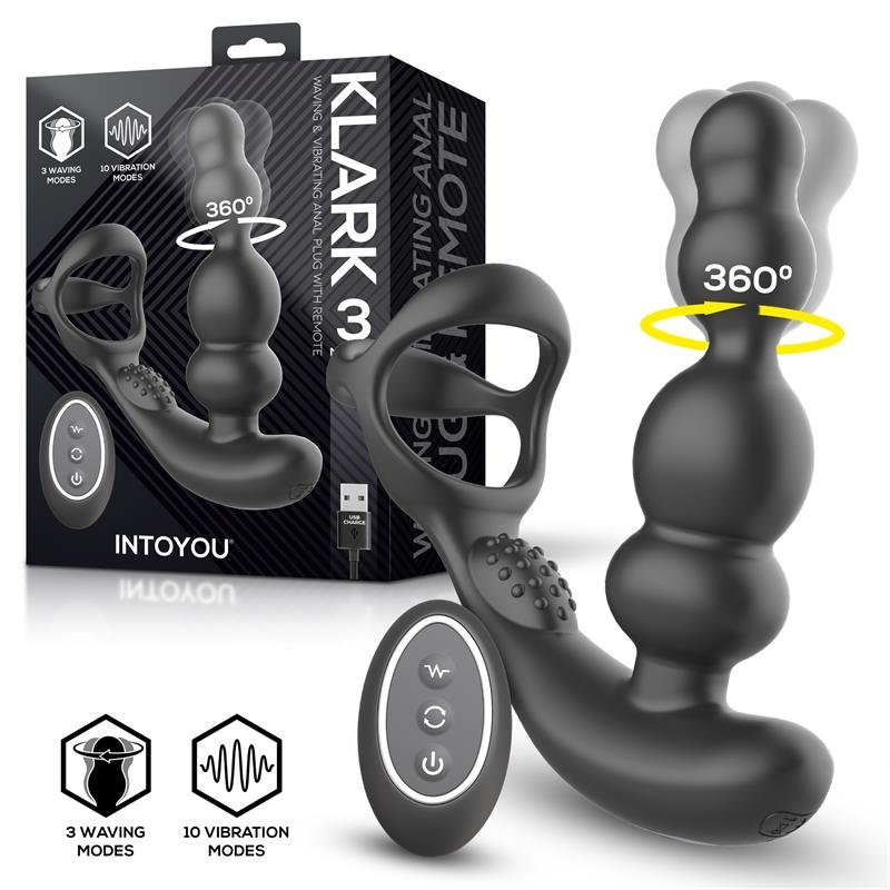 Klark Plug Anal Oscilante con Vibración y Control Remoto