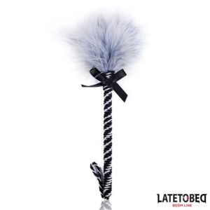 Plumero con Lazo Gris y Negro 25cm