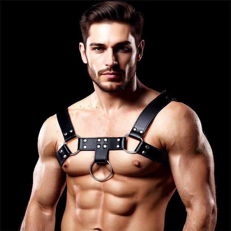 Quovis Arnés Masculino para Bondage Cuero Vegano - Imagen 2