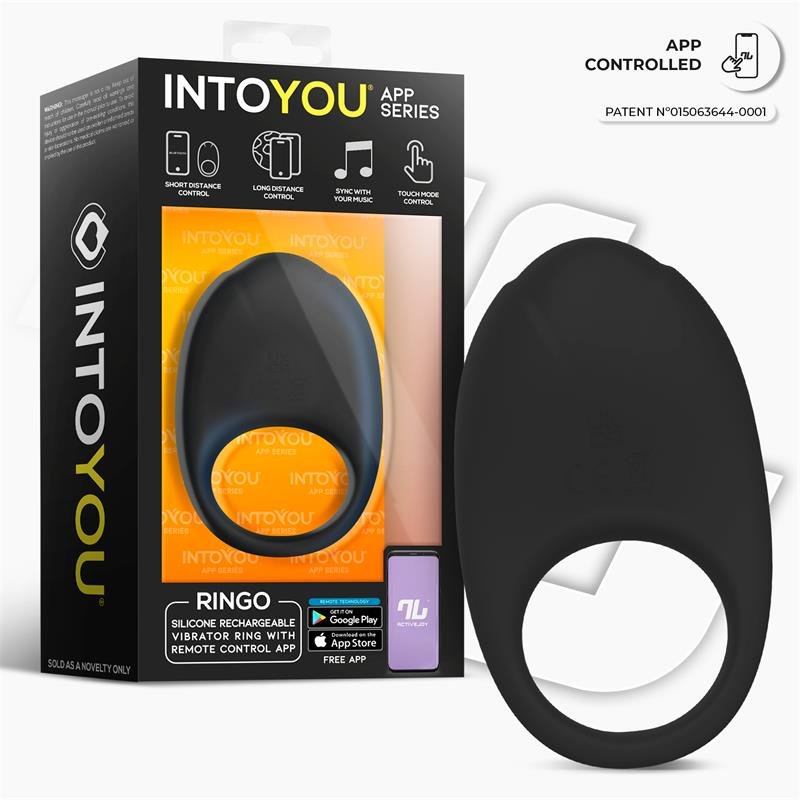 Ringo Anillo Vibrador con APP Unibody Negro - Imagen 2