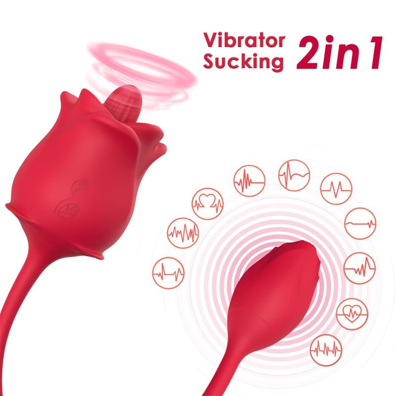 Rosa con Licking y Vibración USB - Imagen 2