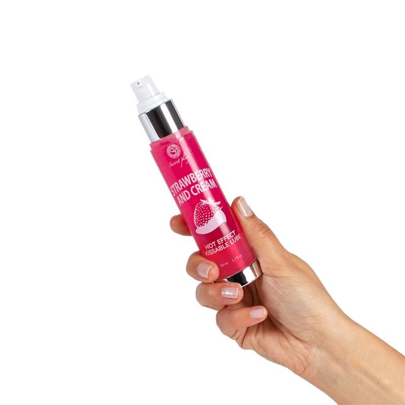 Lubricante Efecto Calor Fresas con Nata 50 ml - Imagen 2